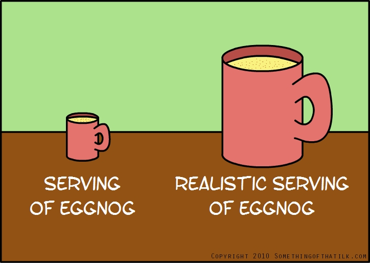 SERVING
OF EGGNOG
REALISTIC SERVING
OF EGGNOG
COPYRIGHT 2010 SOMETHINGOFTHATLK.COM