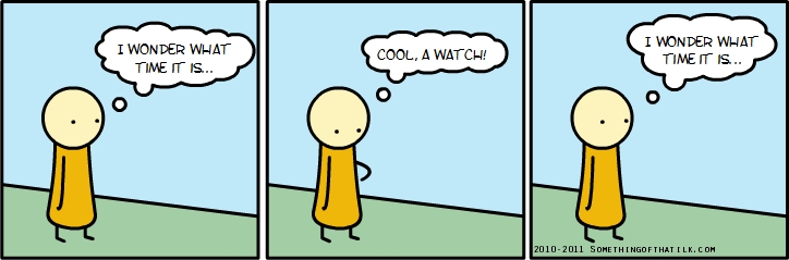 I WONDER WHAT
TIME IT IS...
COOL, A WATCH!
I WONDER WHAT
TIME IT IS...
2010-2011 SOMETHINGOFTHATLX.COM