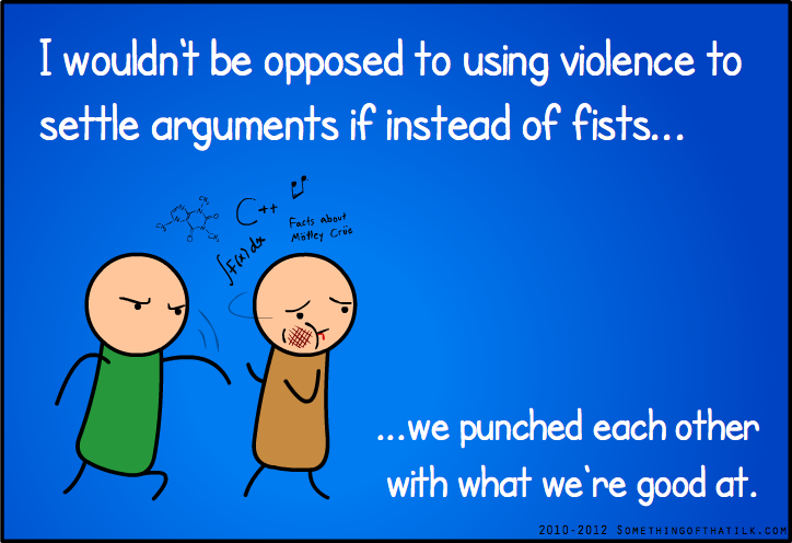 I wouldn't be opposed to using violence to