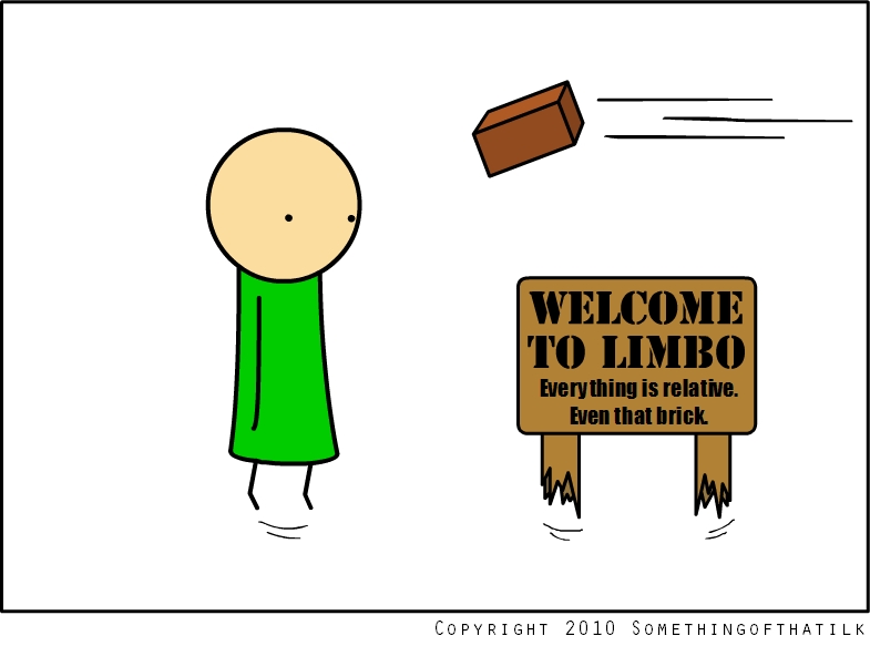 WELCOME
TO LIMBO
Everything is relative.
Even that brick.
COPYRIGHT 2010 SOMETHINGOFTHATILK